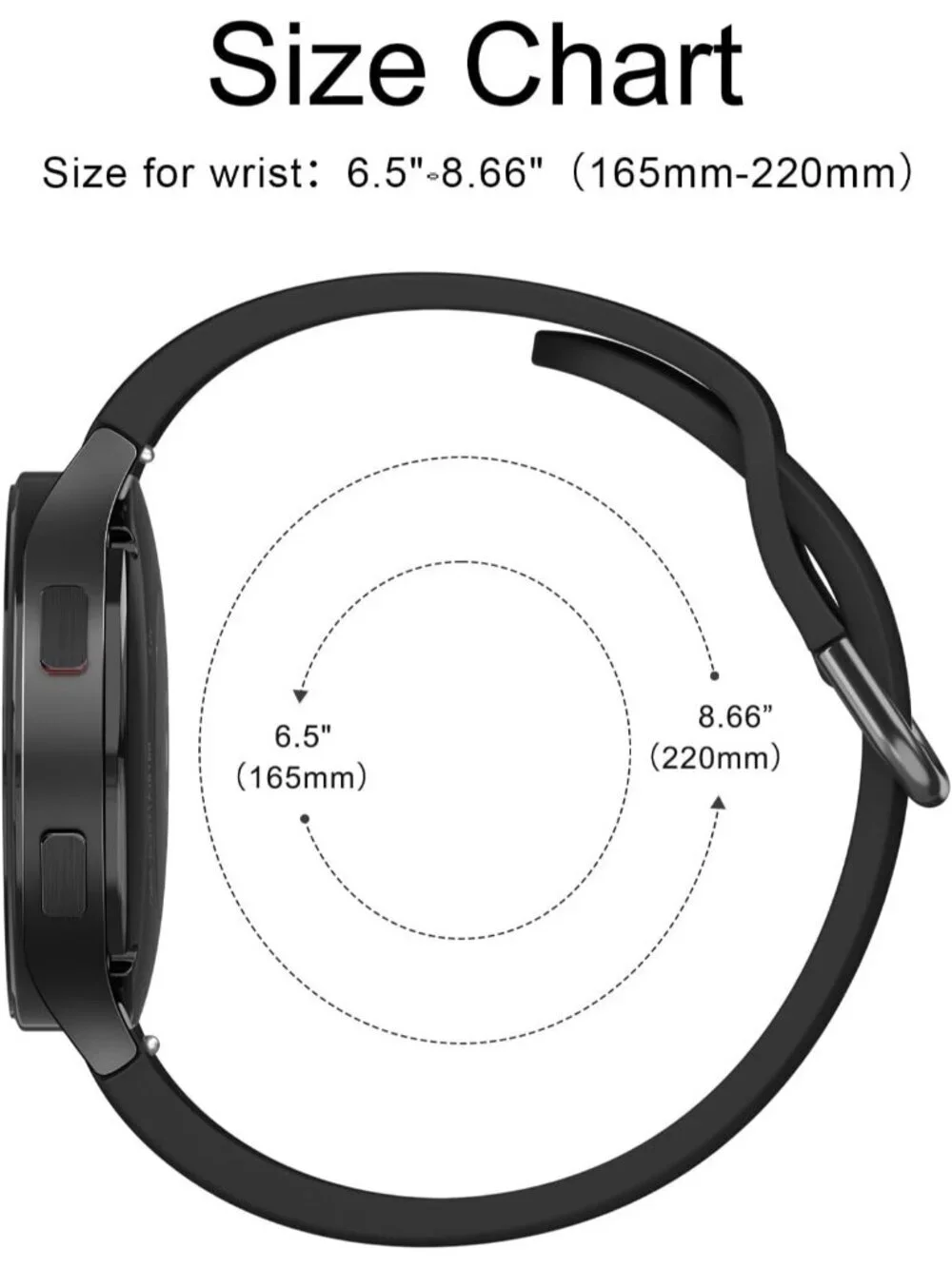 Unisex Black Analog Soft Silicone Replacement Strap Samsung Galaxy Classic Watch